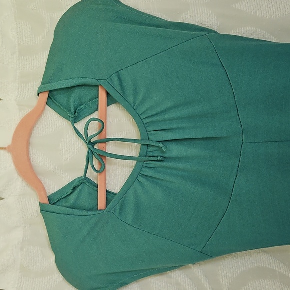 VINTAGE - 70's/80's light Teal Dress - Picture 5 of 7
